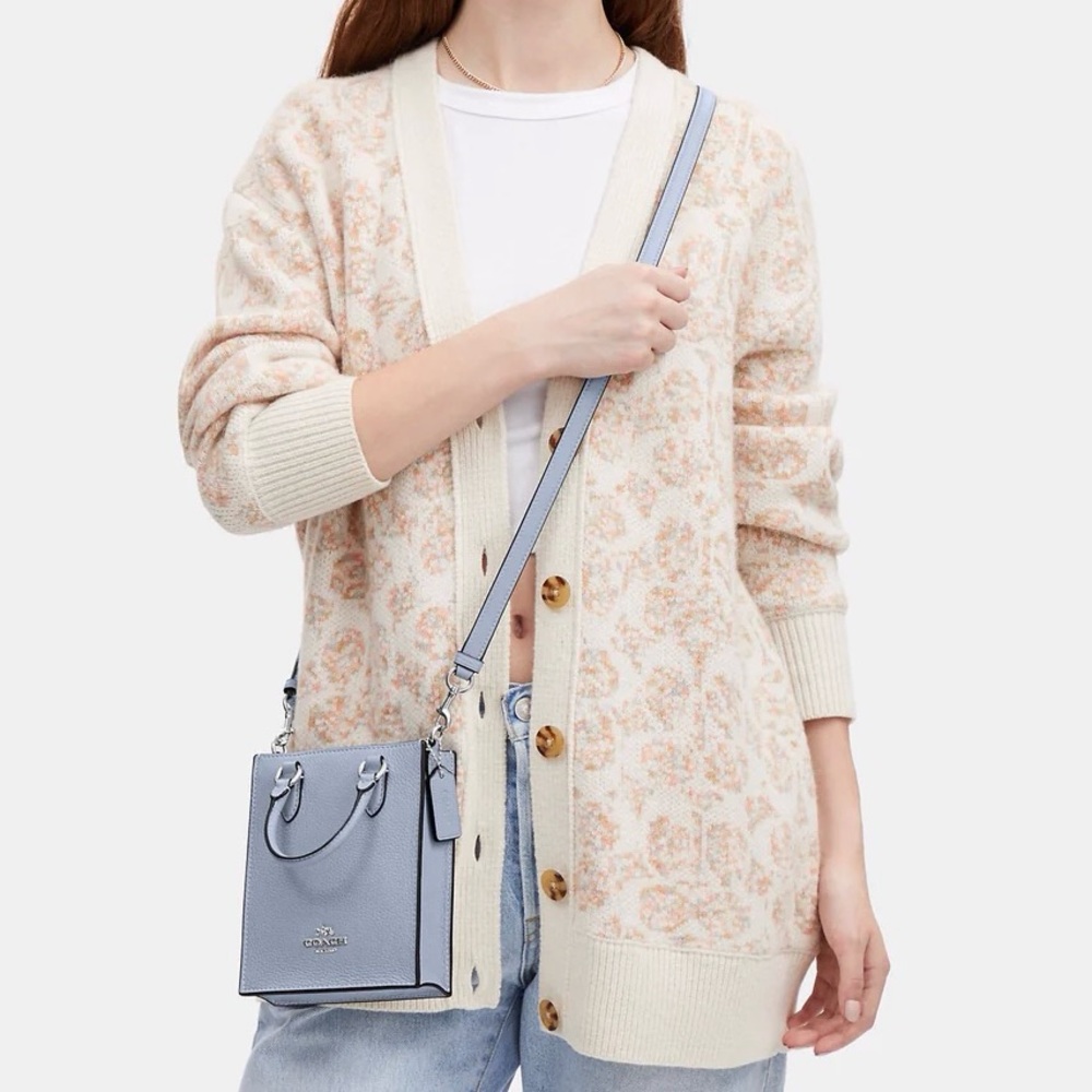 NEW COACH NORTH SOUTH LEATHER MINI TOTE CROSSBODY BAG